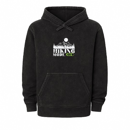 Hiking Mode on Nature Mineral Wash Hoodies