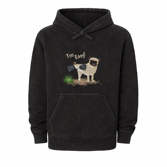 Funny Pug Puppy Dog Gym Wear Mineral Wash Hoodies Motivational