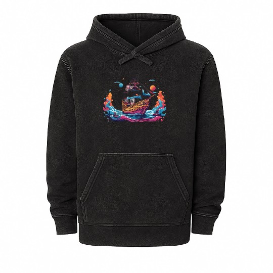 Pirate Ship 2 Mineral Wash Hoodies