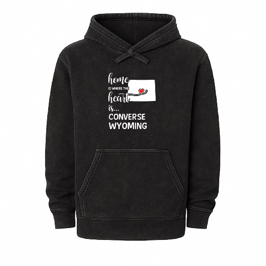 Converse County Wyoming Is Where My Heart IsGift Mineral Wash Hoodies
