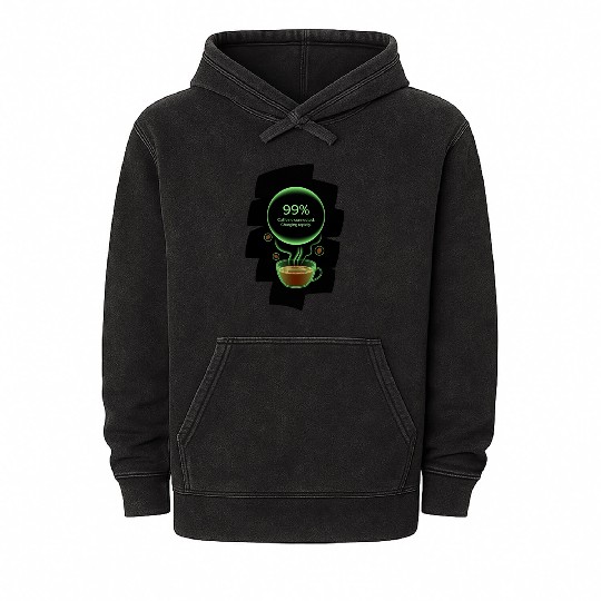 Caffeine charging - charging rapidly Mineral Wash Hoodies