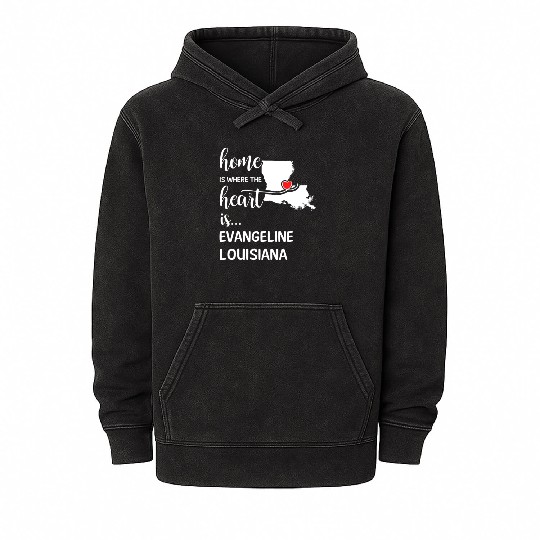Evangeline County Louisiana Is Where My Heart Is Mineral Wash Hoodies