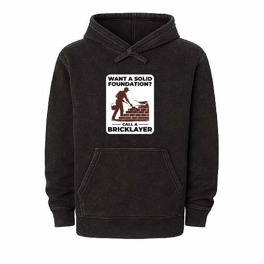 Bricklayer Brick Mason Masonry Brickwork Builder Mineral Wash Hoodies