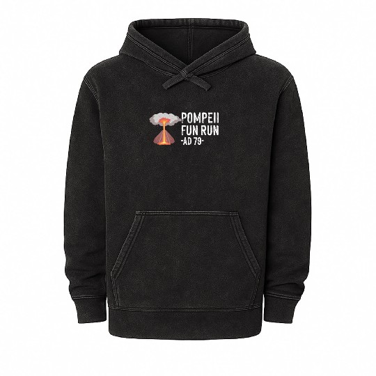 Pompeii Fun Run Italian Volcano Geeks Mineral Wash Hoodies