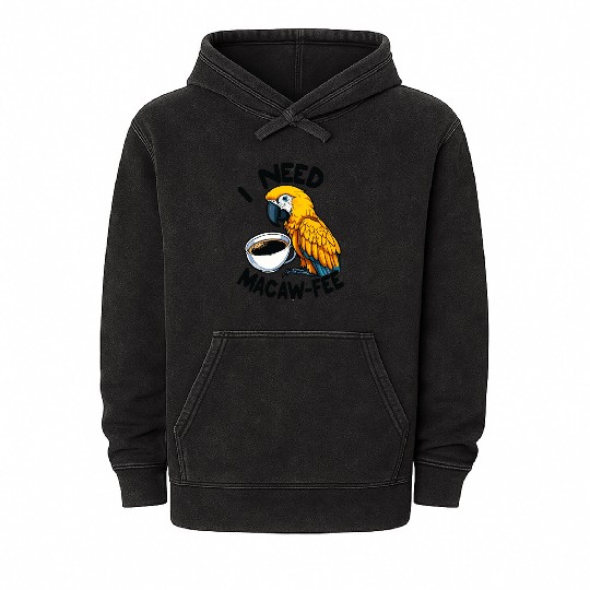 Gold Macaw Macaw-Fee Coffee Lover Mineral Wash Hoodies