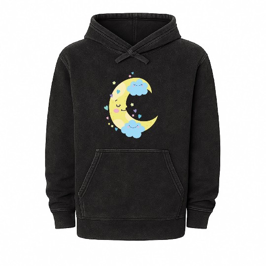 Moon and star Mineral Wash Hoodies