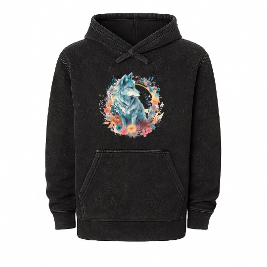 Wolf Spirit Mineral Wash Hoodies