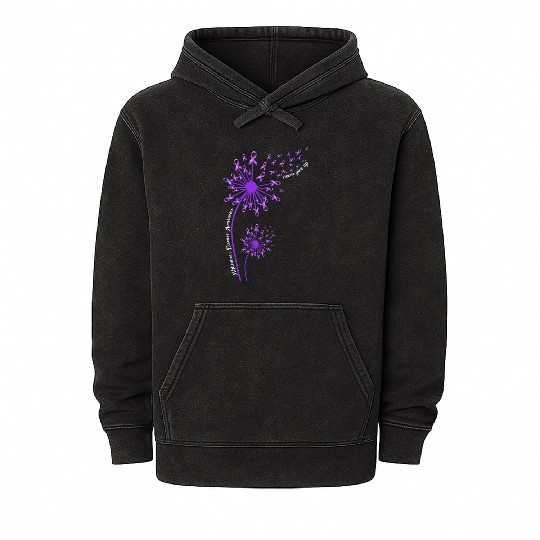 Alzheimer Disease Awareness Never Give Up Mineral Wash Hoodies