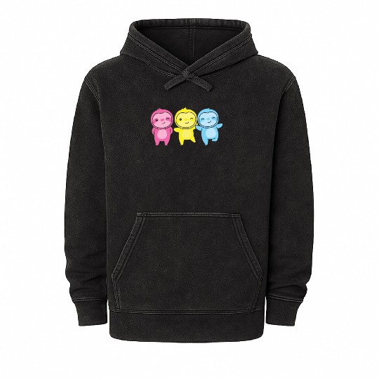 Pansexual Flag Pride Lgbtq Cute Sloth Mineral Wash Hoodies