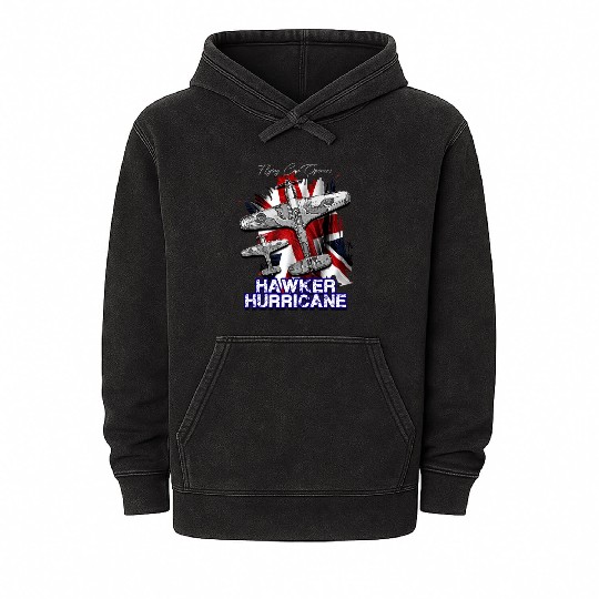 The Hawker Hurricane British single-seater monopla Mineral Wash Hoodies