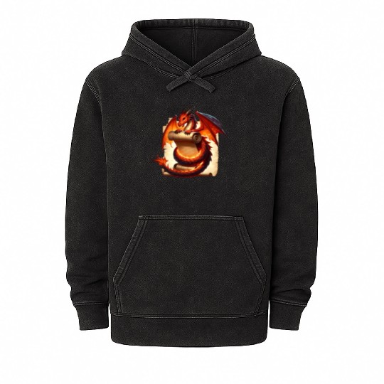 Fantasy Creature Papyrus Scroll Dungeon Dragon Mineral Wash Hoodies