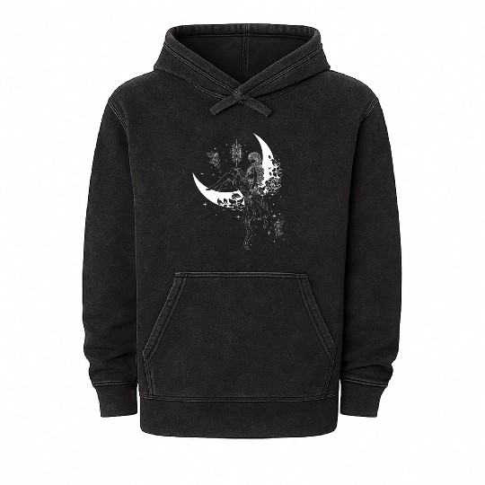 Fairy Fairycore Moon Crescent Moon Mineral Wash Hoodies
