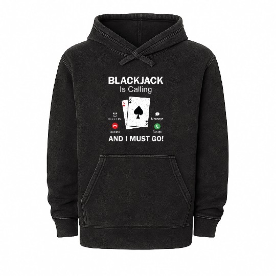 Blackjack Gambling 21 Blackjack Mineral Wash Hoodies