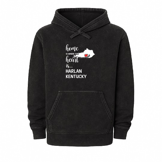 Harlan County Kentucky Is Where My Heart Is Gift Mineral Wash Hoodies