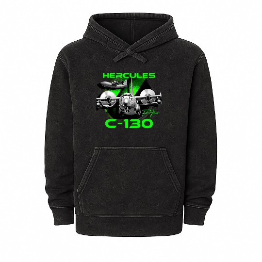 C-130 Hercules Military Aircraft Mineral Wash Hoodies