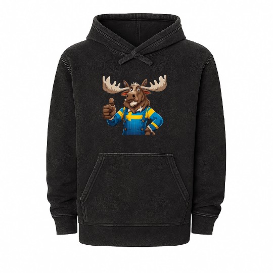 Swedish elk Mineral Wash Hoodies