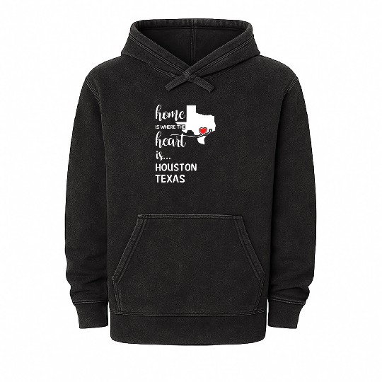 Houston County Texas Is Where My Heart Is Gift Mineral Wash Hoodies