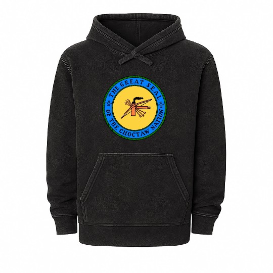 The Great Seal of Choctaw Nation of Oklahoma Mineral Wash Hoodies
