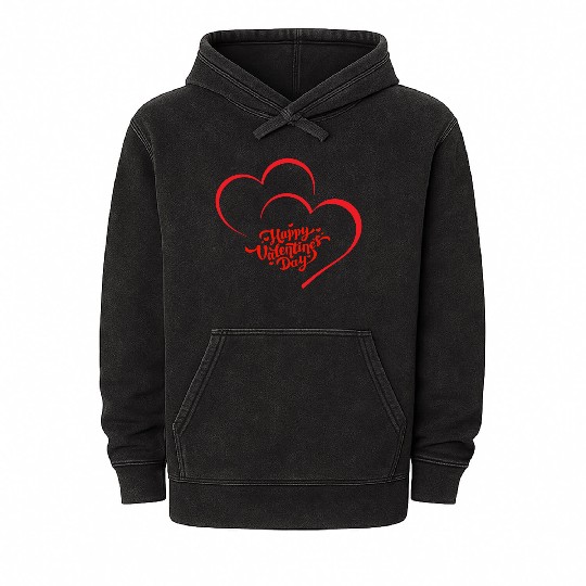 Happy Valentine's Day" Mineral Wash Hoodies