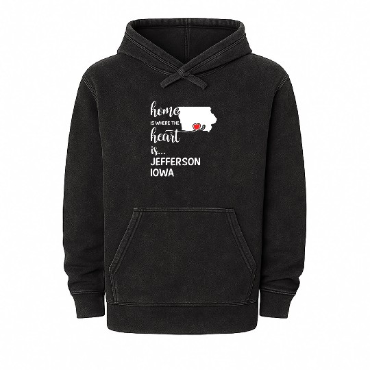 Jefferson County Iowa Is Where My Heart Is Gift Mineral Wash Hoodies