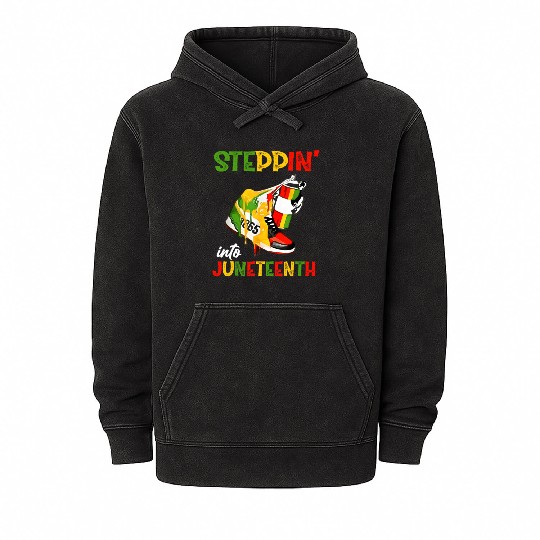 Stepg Into Junenth 1865 Pride Black African Americ Mineral Wash Hoodies