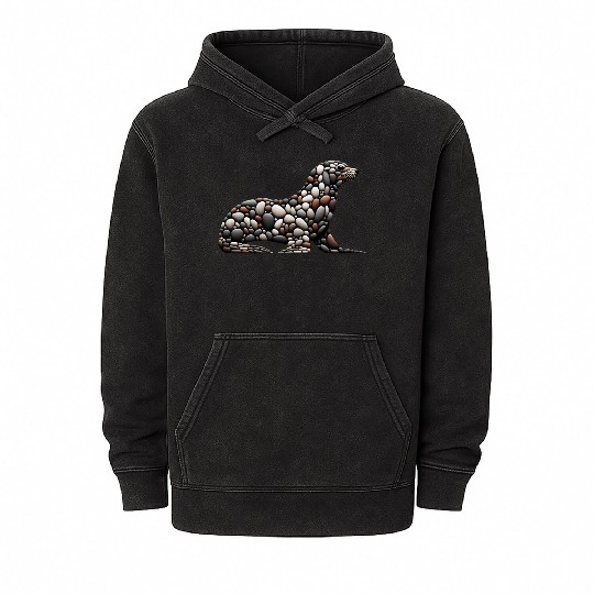 Pebble Seal Silhouette Mineral Wash Hoodies