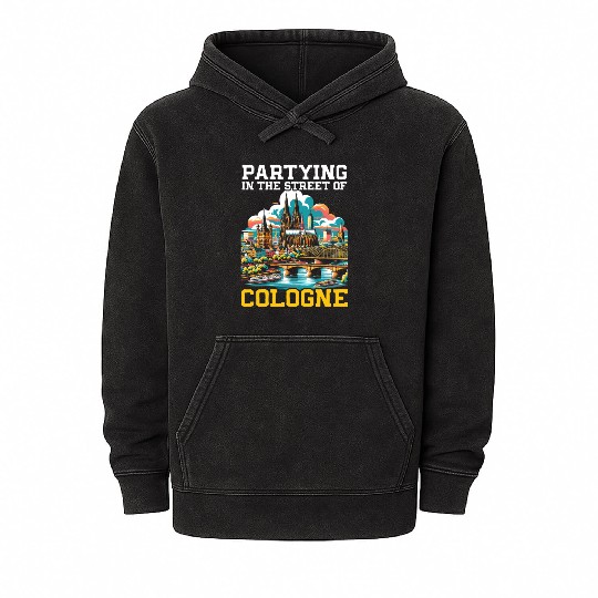 Cologne Germany Travel Vacation I Love Cologne Mineral Wash Hoodies