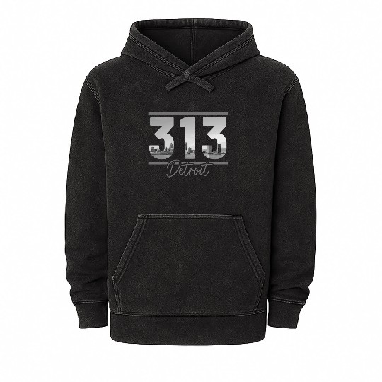 Detroit Michigan Motor City USA Mineral Wash Hoodies