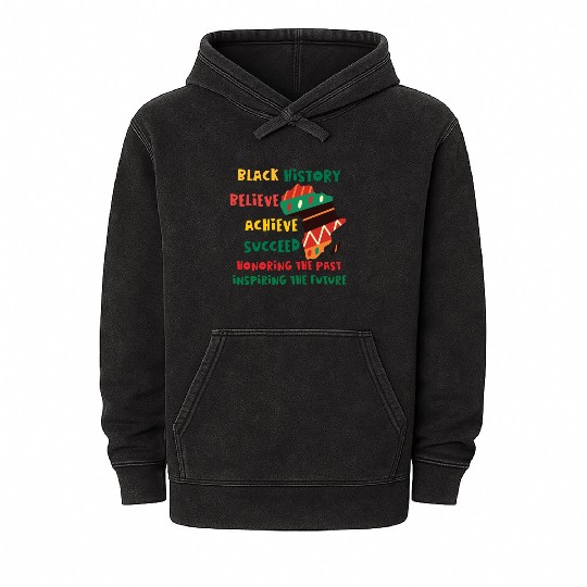 Honoring Past Inspiring Future Black History Month Mineral Wash Hoodies