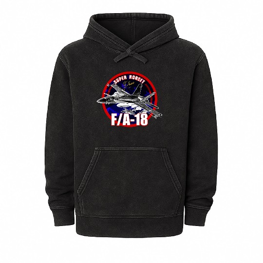 F18 Hornet Us Air Force Fighterjet Mineral Wash Hoodies