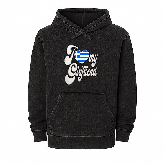 GreeceI Love My Greek Girlfriend Mineral Wash Hoodies
