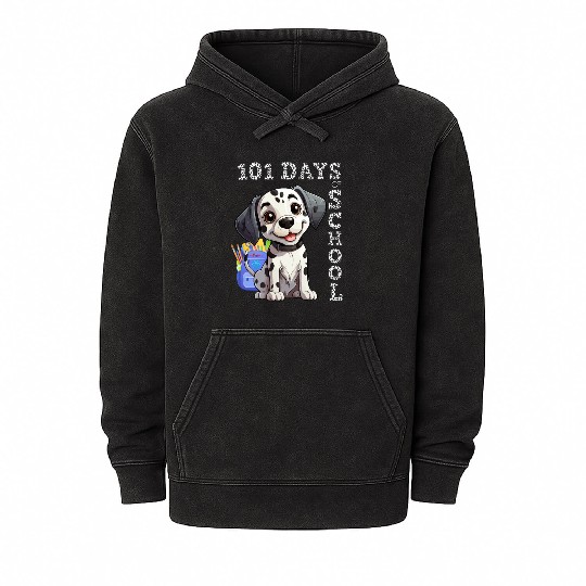 Dabbing Dog's 101 School Days: A Spotty Comedy! Mineral Wash Hoodies