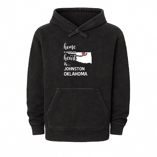 Johnston County Oklahoma Is Where My Heart Is Gift Mineral Wash Hoodies
