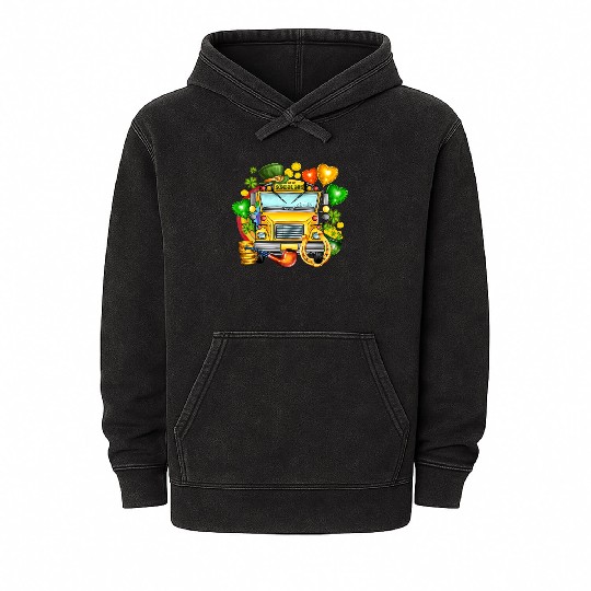 School Bus Mineral Wash Hoodies