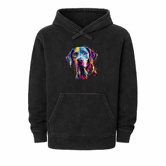 Watercolor Colorful Dalmatian Mineral Wash Hoodies
