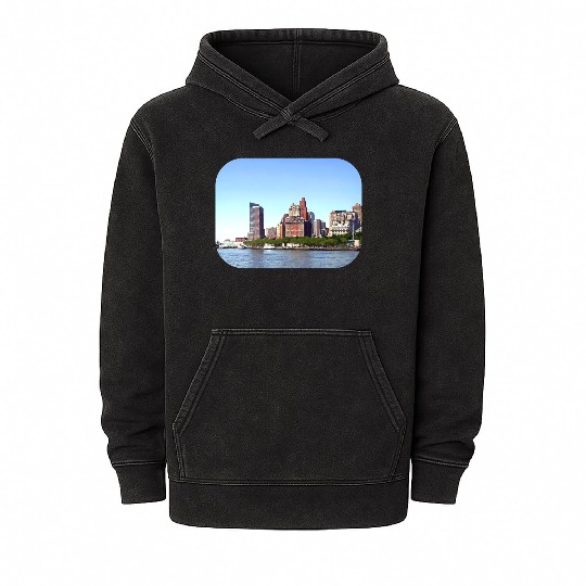 Manhattan NY - Manhattan Skyline on a Clear Day Mineral Wash Hoodies
