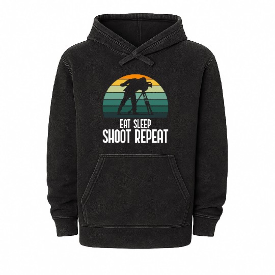 Eat Sleep Shoot Repeat Photography funny gift Mineral Wash Hoodies