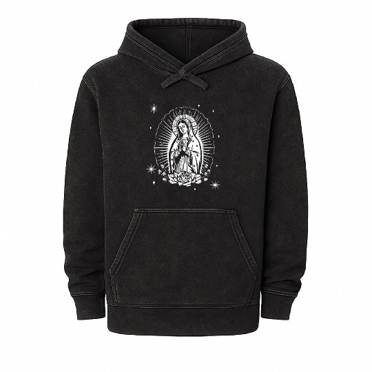 Virgen de guadalupe Mineral Wash Hoodies