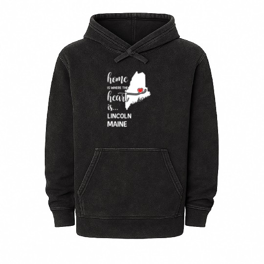 Lincoln County Maine Is Where My Heart Is Gift Mineral Wash Hoodies