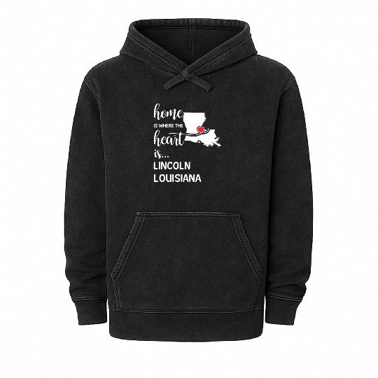Lincoln County Louisiana Is Where My Heart Is Gift Mineral Wash Hoodies