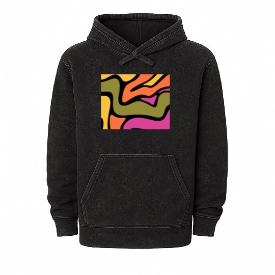 Psychedelic patterns, Aesthetic, Retro, Vintage Mineral Wash Hoodies