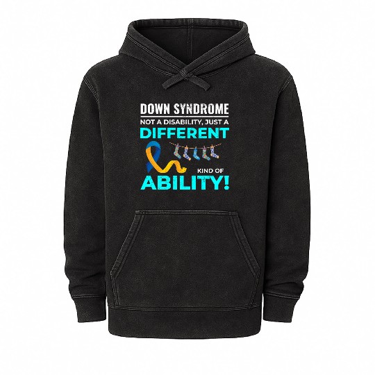 Down Syndrome Awareness Different Ability Mineral Wash Hoodies