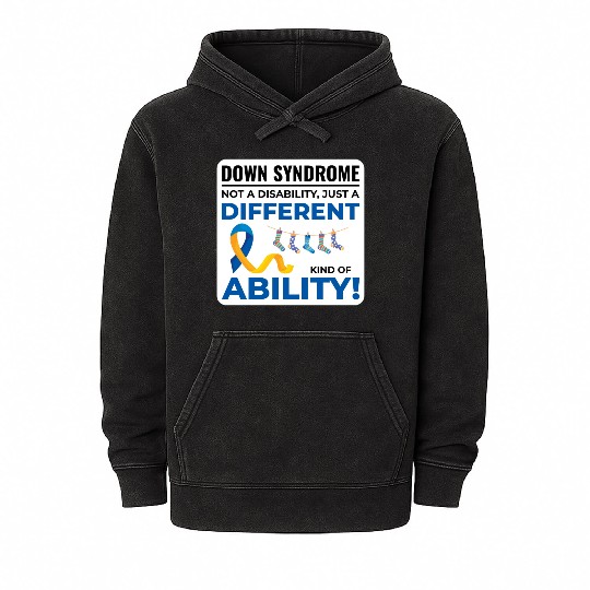 Down Syndrome Awareness Different Ability Mineral Wash Hoodies