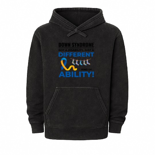 Down Syndrome Awareness Different Ability Mineral Wash Hoodies