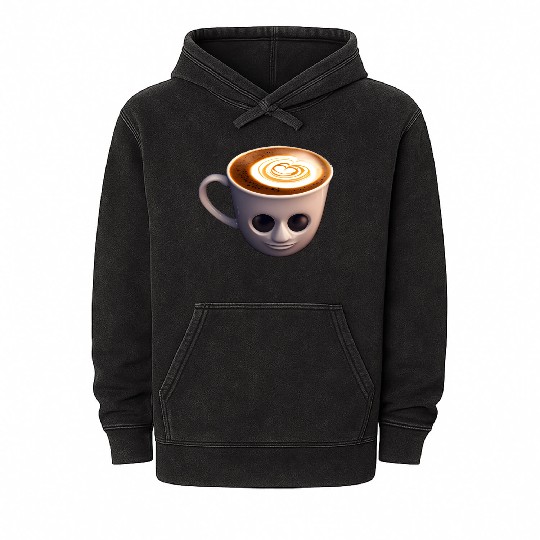 Creepy Coffee Cup Mineral Wash Hoodies
