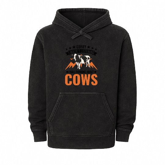 Cow Farmer Rancher Cows Mineral Wash Hoodies