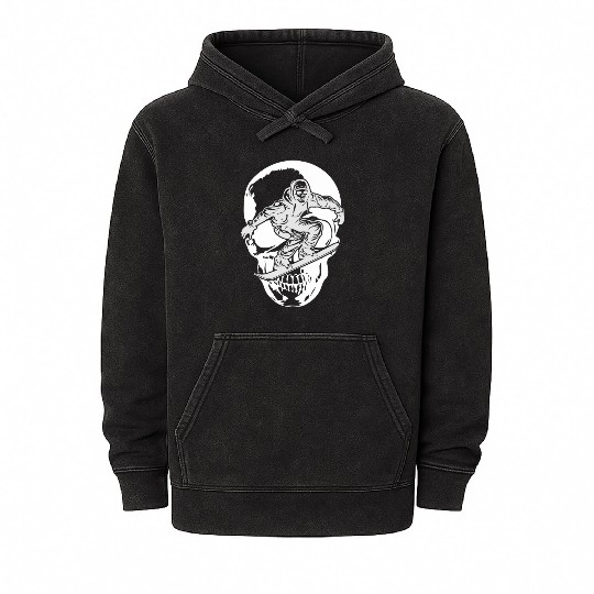 Snowboarding Skull Skeleton Big Mountain Boarding Mineral Wash Hoodies