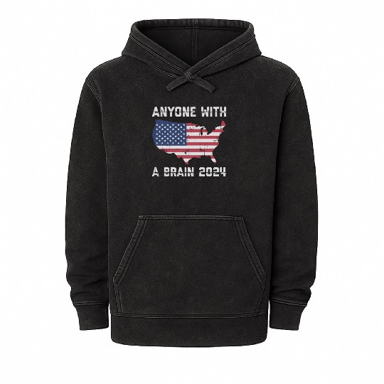 2024 Brain Vote Democracy Anti-Trump Mineral Wash Hoodies