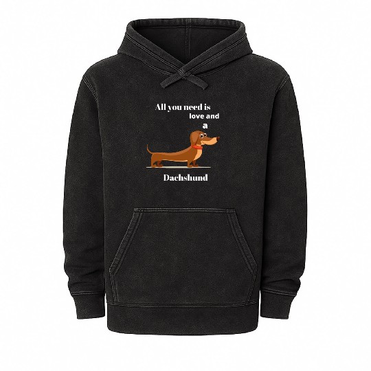 Dachshund Dog Lover, Gog Mom, Dog Dad Mineral Wash Hoodies