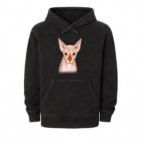 Sphynx cat, Cat Mom, Cat Dad, Cat Lover, Feline Mineral Wash Hoodies